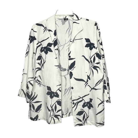 CR Connie Roberson 100% Linen Floral Jacket Small - Picture 1 of 11
